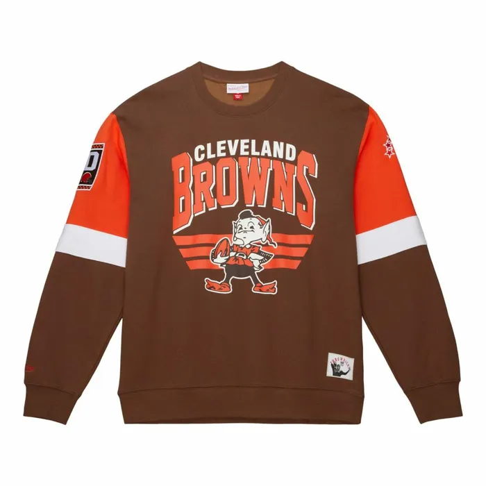 Men039s Hoodies and Sweatshirts Mitchell and Ness All Over Crew 30 Cleveland Browns Men039s Hoodies and Sweatshirts Mitchell and Ness All Over Crew 30 Cleveland Browns