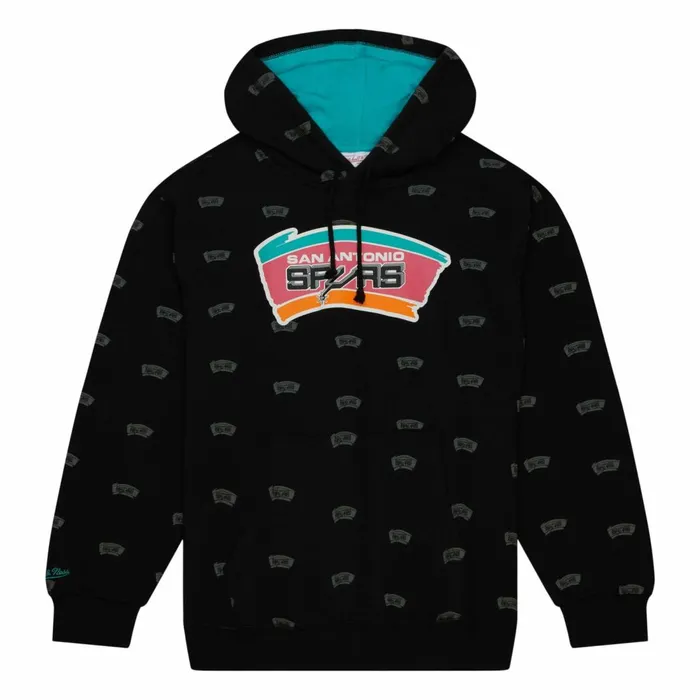 Men039s Hoodies and Sweatshirts Mitchell and Ness AOP Fleece Hoodie San Antonio Spurs Men039s Hoodies and Sweatshirts Mitchell and Ness AOP Fleece Hoodie San Antonio Spurs
