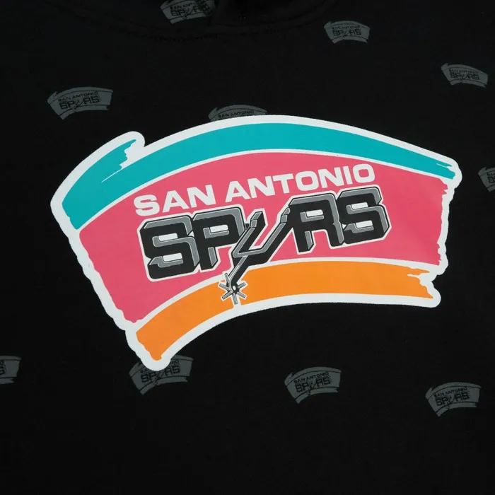 Men039s Hoodies and Sweatshirts Mitchell and Ness AOP Fleece Hoodie San Antonio Spurs Men039s Hoodies and Sweatshirts Mitchell and Ness AOP Fleece Hoodie San Antonio Spurs