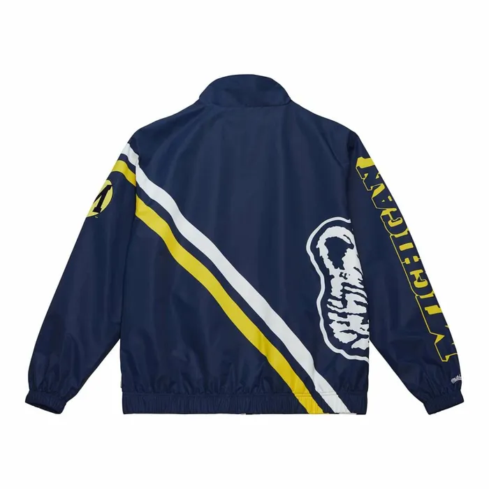 Men039s Jackets and Outerwear Mitchell and Ness Exploded Logo Warm Up Jacket University Of Michigan Men039s Jackets and Outerwear Mitchell and Ness Exploded Logo Warm Up Jacket University Of Michigan