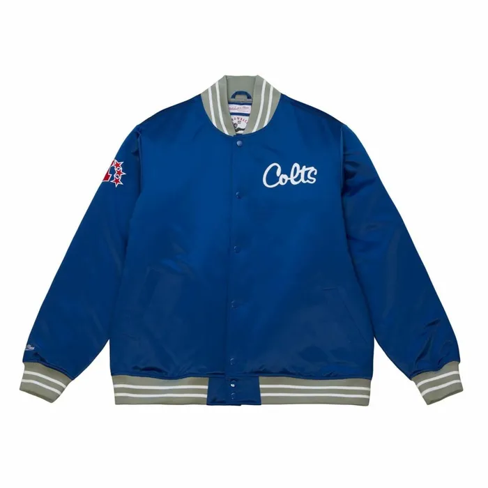 Men039s Jackets and Outerwear Mitchell and Ness Heavyweight Satin Jacket Indianapolis Colts Men039s Jackets and Outerwear Mitchell and Ness Heavyweight Satin Jacket Indianapolis Colts