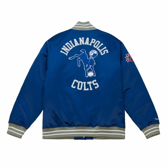Men039s Jackets and Outerwear Mitchell and Ness Heavyweight Satin Jacket Indianapolis Colts Men039s Jackets and Outerwear Mitchell and Ness Heavyweight Satin Jacket Indianapolis Colts
