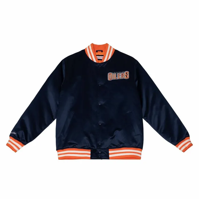 Men039s Jackets and Outerwear Mitchell and Ness Heavyweight Satin Jacket Update Edmonton Oilers Men039s Jackets and Outerwear Mitchell and Ness Heavyweight Satin Jacket Update Edmonton Oilers