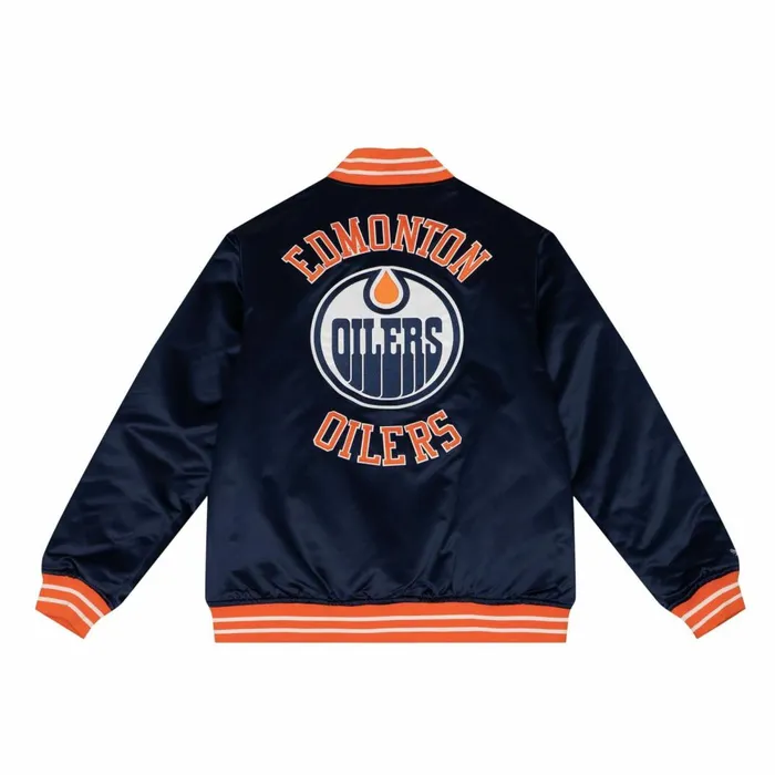 Men039s Jackets and Outerwear Mitchell and Ness Heavyweight Satin Jacket Update Edmonton Oilers Men039s Jackets and Outerwear Mitchell and Ness Heavyweight Satin Jacket Update Edmonton Oilers