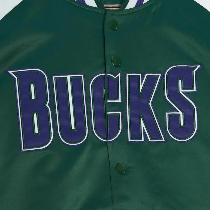 Men039s Jackets and Outerwear Mitchell and Ness Primetime Lightweight Satin Jacket Milwaukee Bucks Men039s Jackets and Outerwear Mitchell and Ness Primetime Lightweight Satin Jacket Milwaukee Bucks