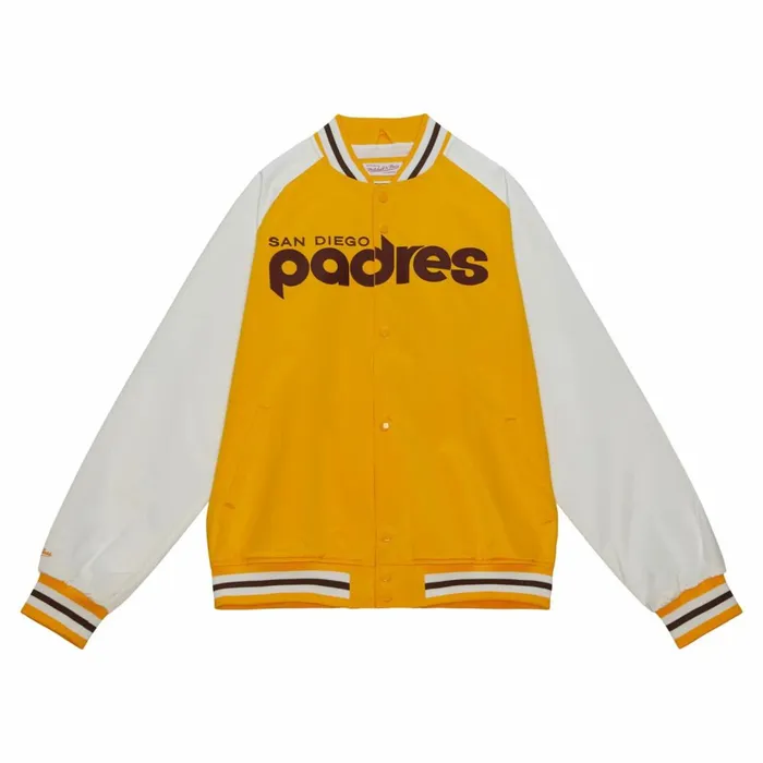 Men039s Jackets and Outerwear Mitchell and Ness Primetime Lightweight Satin Jacket San Diego Padres Men039s Jackets and Outerwear Mitchell and Ness Primetime Lightweight Satin Jacket San Diego Padres