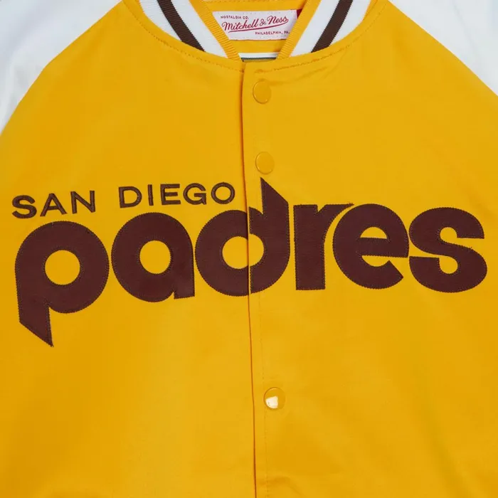Men039s Jackets and Outerwear Mitchell and Ness Primetime Lightweight Satin Jacket San Diego Padres Men039s Jackets and Outerwear Mitchell and Ness Primetime Lightweight Satin Jacket San Diego Padres
