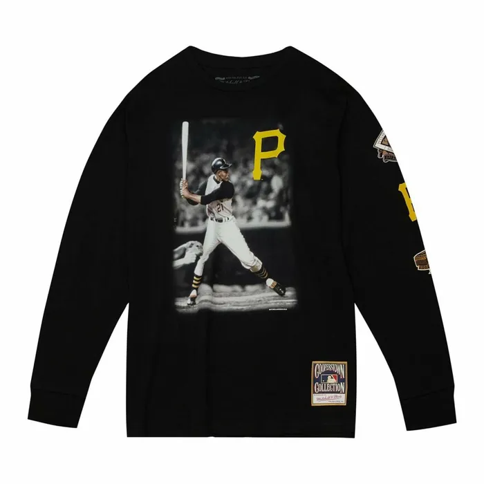 Men039s MLB Mitchell and Ness Batter Up LS Tee Pittsburgh Pirates Roberto Clemente Men039s MLB Mitchell and Ness Batter Up LS Tee Pittsburgh Pirates Roberto Clemente