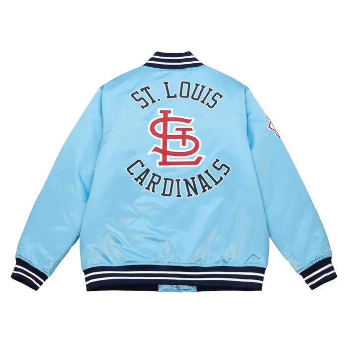 Men039s MLB Mitchell and Ness Heavyweight Satin Jacket St Louis Cardinals Men039s MLB Mitchell and Ness Heavyweight Satin Jacket St Louis Cardinals
