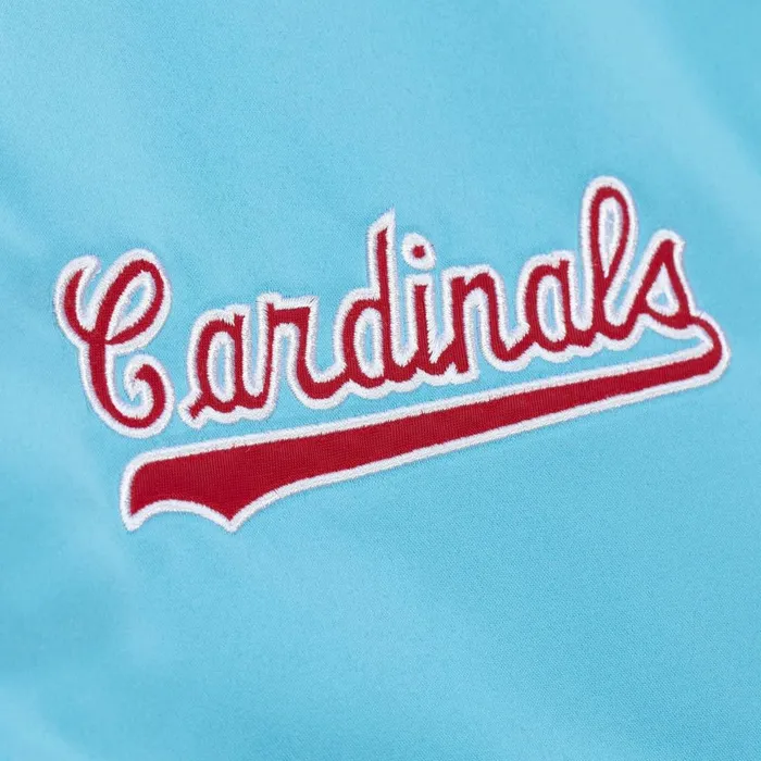 Men039s MLB Mitchell and Ness Heavyweight Satin Jacket St Louis Cardinals Men039s MLB Mitchell and Ness Heavyweight Satin Jacket St Louis Cardinals