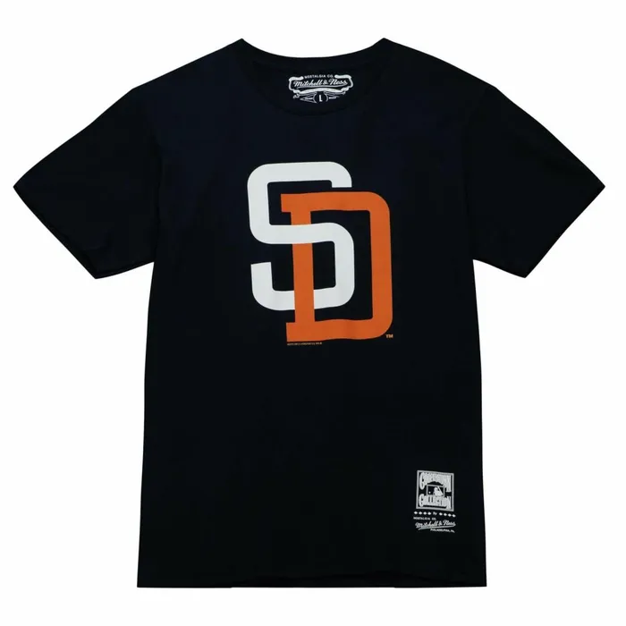 Men039s MLB Mitchell and Ness Logo Tee San Diego Padres