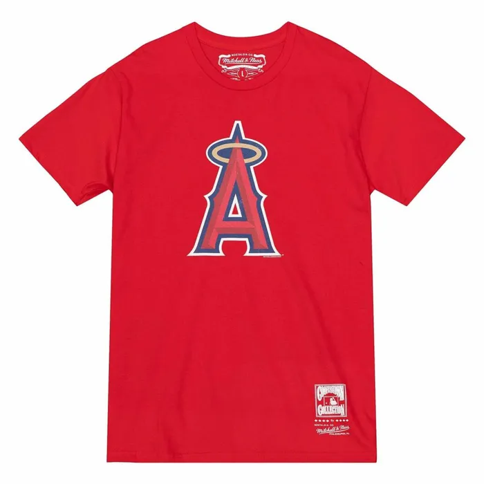 Men039s MLB Mitchell and Ness MLB A Logo Tee Angels