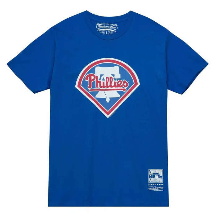 Men039s MLB Mitchell and Ness MLB Bell Logo Tee Phillies