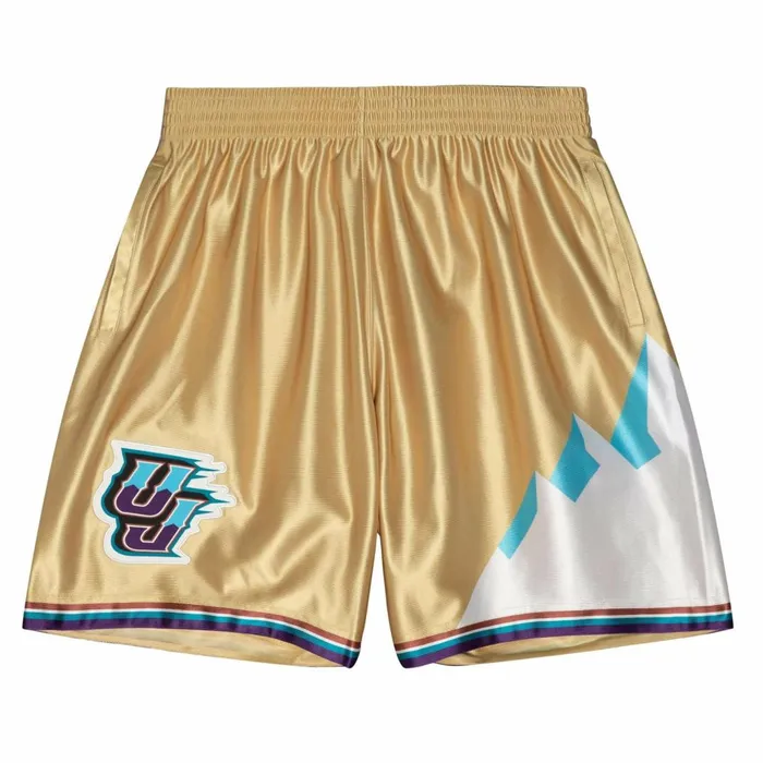 Men039s NBA Swingman Mitchell and Ness 75th Anniversary Gold Swingman Utah Jazz 199697 Shorts Men039s NBA Swingman Mitchell and Ness 75th Anniversary Gold Swingman Utah Jazz 199697 Shorts