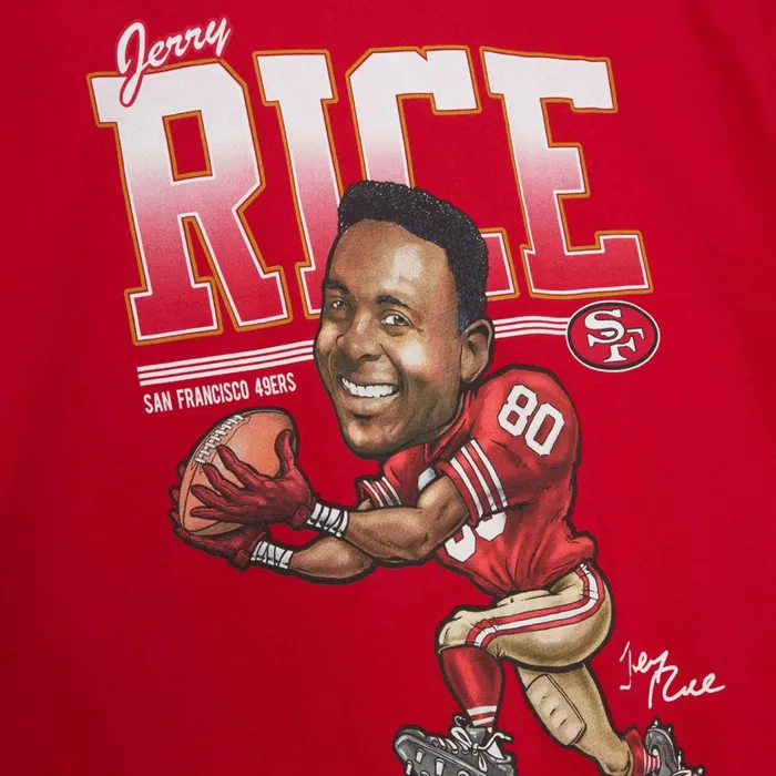 Men039s NFL Mitchell and Ness Caricatures Tee San Francisco 49ers Jerry Rice Men039s NFL Mitchell and Ness Caricatures Tee San Francisco 49ers Jerry Rice
