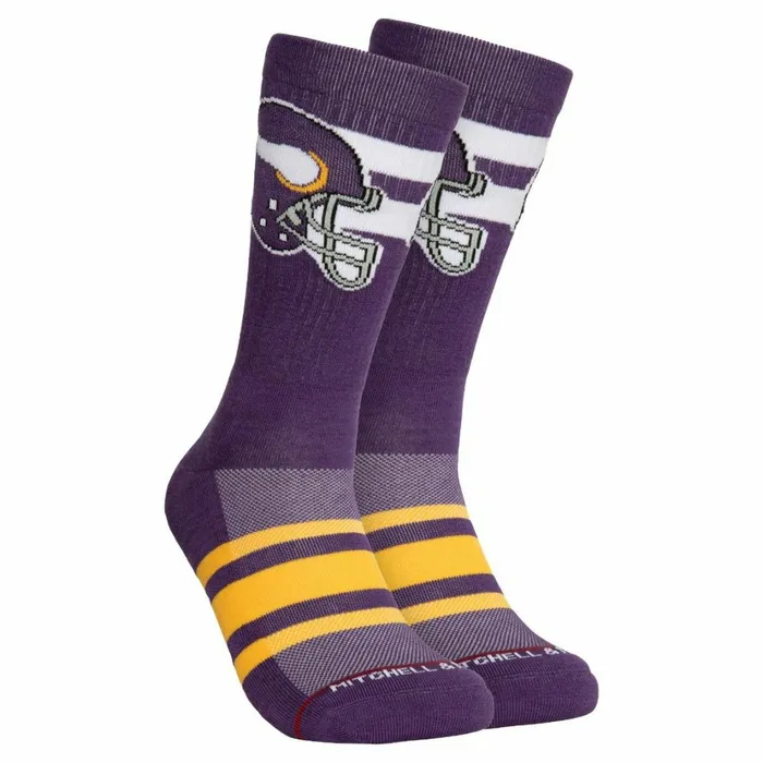Men039s NFL Mitchell and Ness Lateral Crew Socks Minnesota Vikings