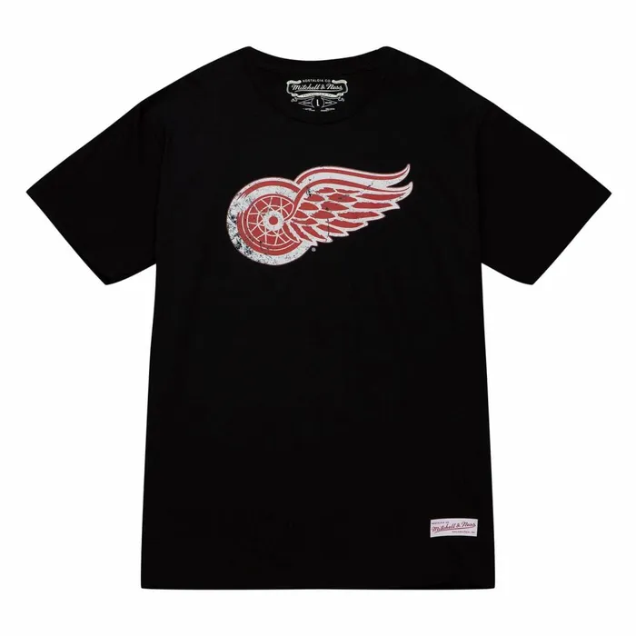 Men039s NHL Mitchell and Ness Distressed Basic Logo Tee Detroit Red Wings