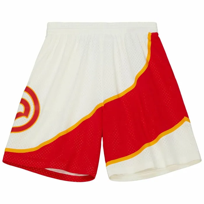 Men039s Shorts Mitchell and Ness Cream Swingman Shorts Atlanta Hawks 1986