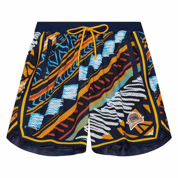 Men039s Shorts Mitchell and Ness Game Day Pattern Short Golden State Warriors Men039s Shorts Mitchell and Ness Game Day Pattern Short Golden State Warriors