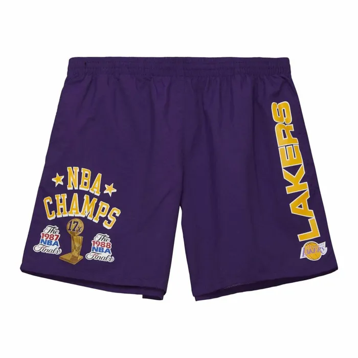 Men039s Shorts Mitchell and Ness Team Heritage Woven Short Los Angeles Lakers