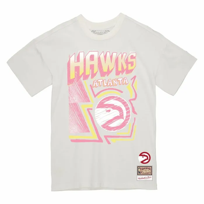 Men039s TShirts and Tops Mitchell and Ness Sidewalk Sketch Tee Atlanta Hawks
