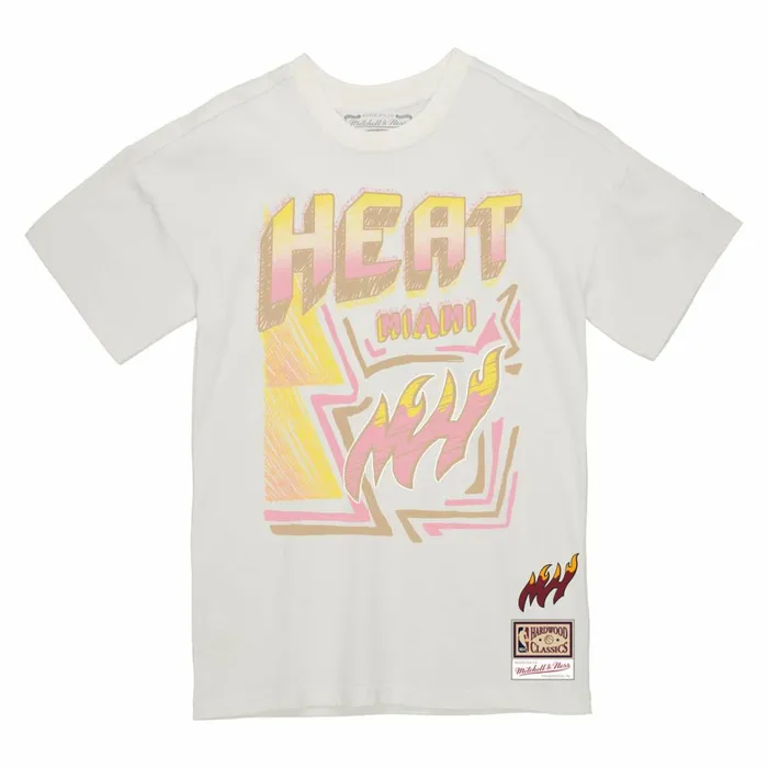 Men039s TShirts and Tops Mitchell and Ness Sidewalk Sketch Tee Miami Heat
