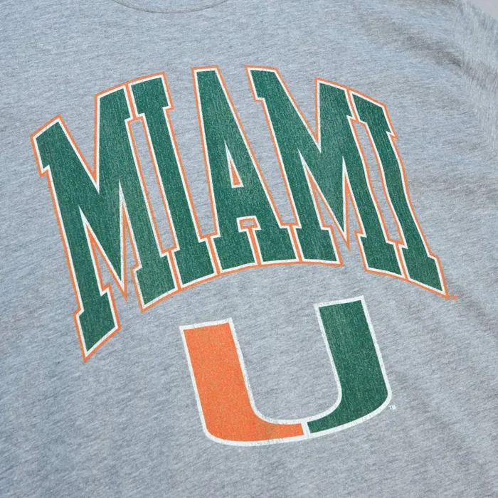 Men039s TShirts and Tops Mitchell and Ness University Arch Logo LS Tee University Of Miami Men039s TShirts and Tops Mitchell and Ness University Arch Logo LS Tee University Of Miami