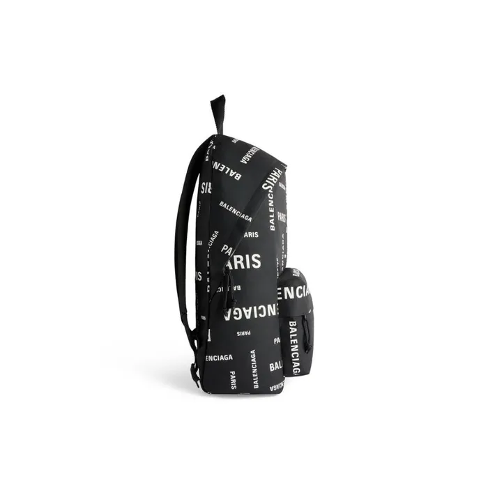 Men Backpacks Balenciaga Explorer Backpack Bal Paris Allover In Black