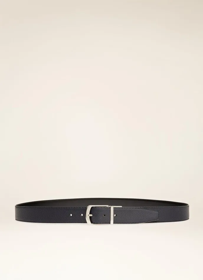 Men Bally Belts Ackles 8211 Leather 35mm Belt In Navy and Black