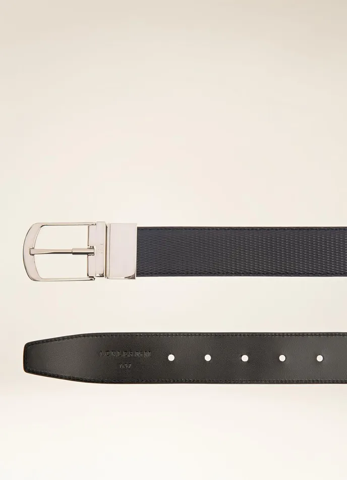 Men Bally Belts Ackles 8211 Leather 35mm Belt In Navy and Black