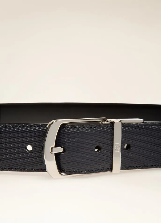 Men Bally Belts Ackles 8211 Leather 35mm Belt In Navy and Black