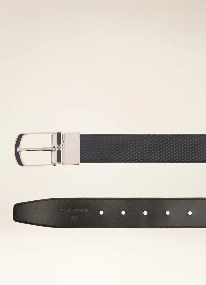 Men Bally Belts Ackles 8211 Leather 35mm Belt In Navy and Black