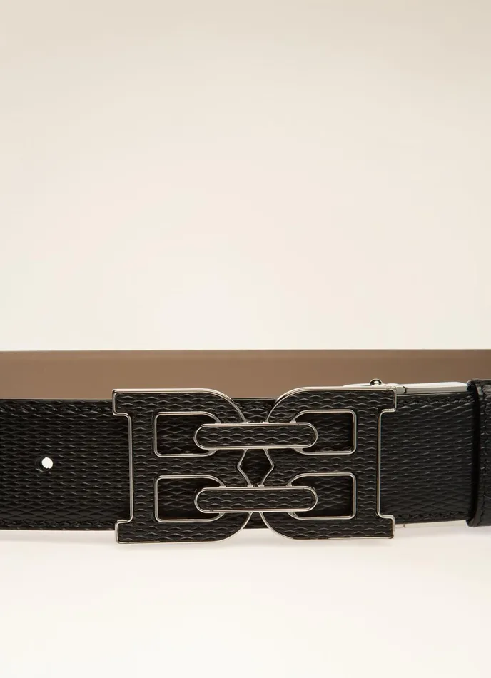 Men Bally Belts BChain 8211 Leather 35mm Belt In Black and Taupe
