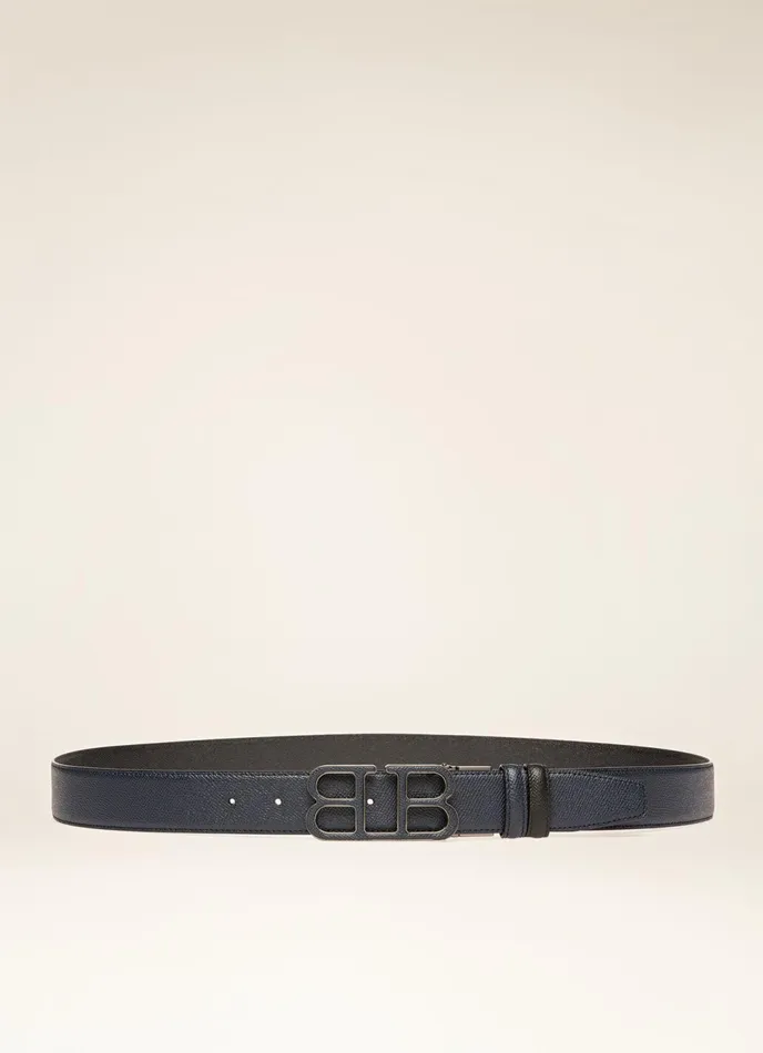 Men Bally Belts Britt 8211 Leather 35mm Belt In Navy