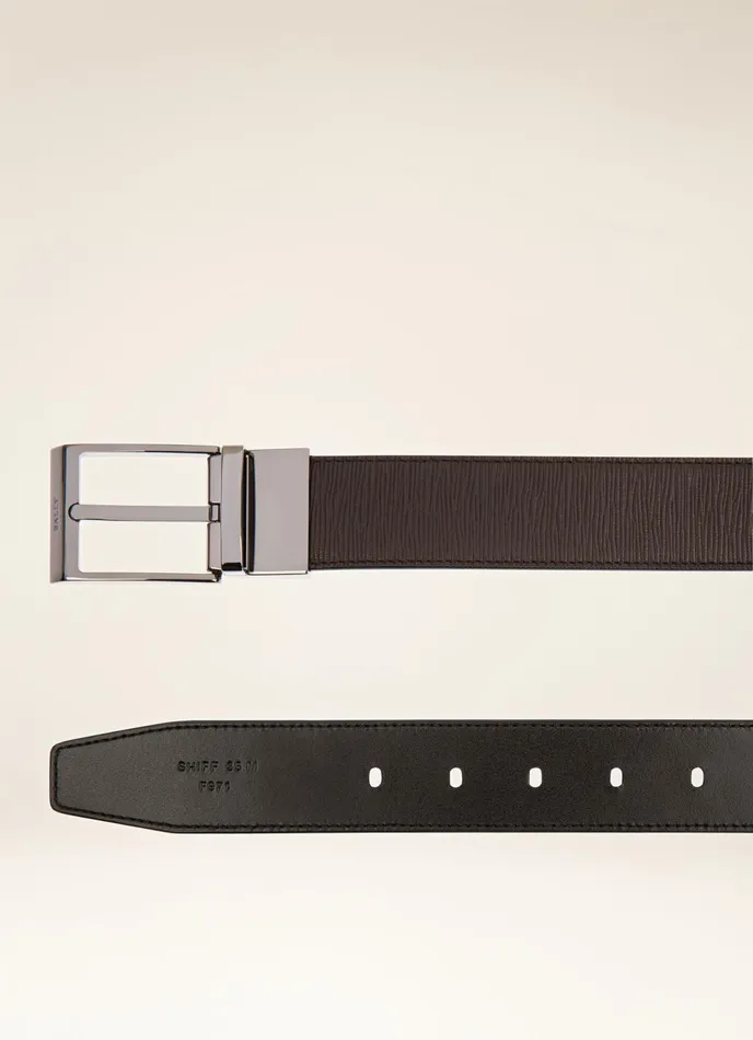 Men Bally Belts Shiff 8211 Leather 35mm Belt In Ebony Brown and Black