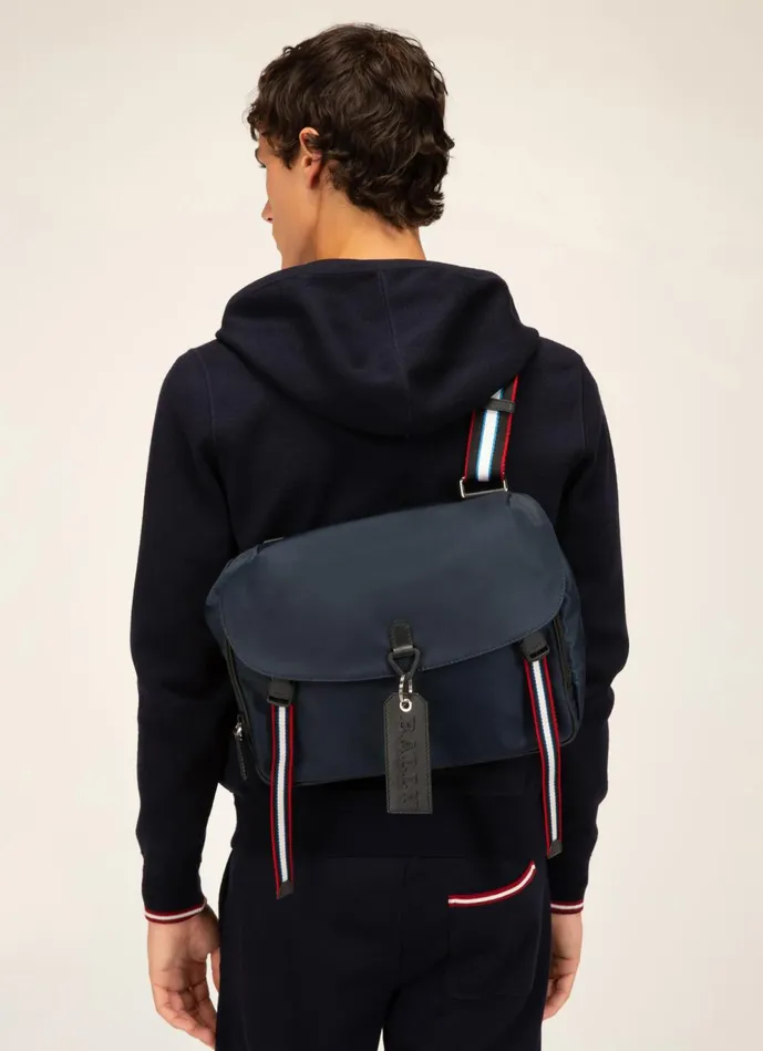 Men Bally Messenger Bags Catch 8211 Nylon Messenger Bag In Navy