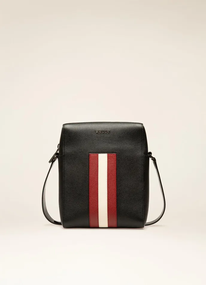 Men Bally Messenger Bags Edoh 8211 Leather CrossBody Bag In Black