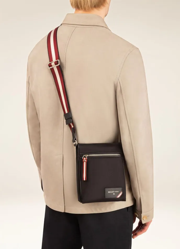 Men Bally Messenger Bags Fincher 8211 Nylon CrossBody Bag In Black
