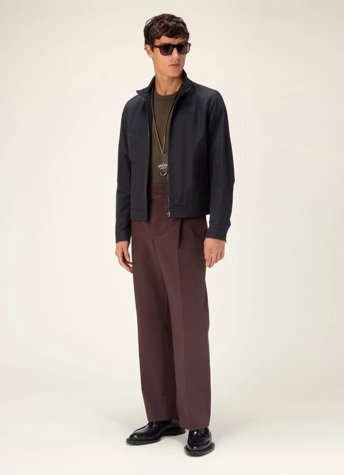 Men Bally Outerwear Bomber Jacket 8211 Cotton Mix Outerwear In Navy
