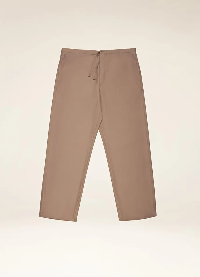 Men Bally Pants Relaxed Trousers 8211 Cotton and Wool Bottoms In Tan