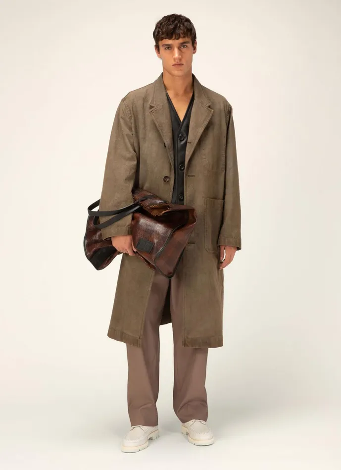 Men Bally Pants Relaxed Trousers 8211 Cotton and Wool Bottoms In Tan