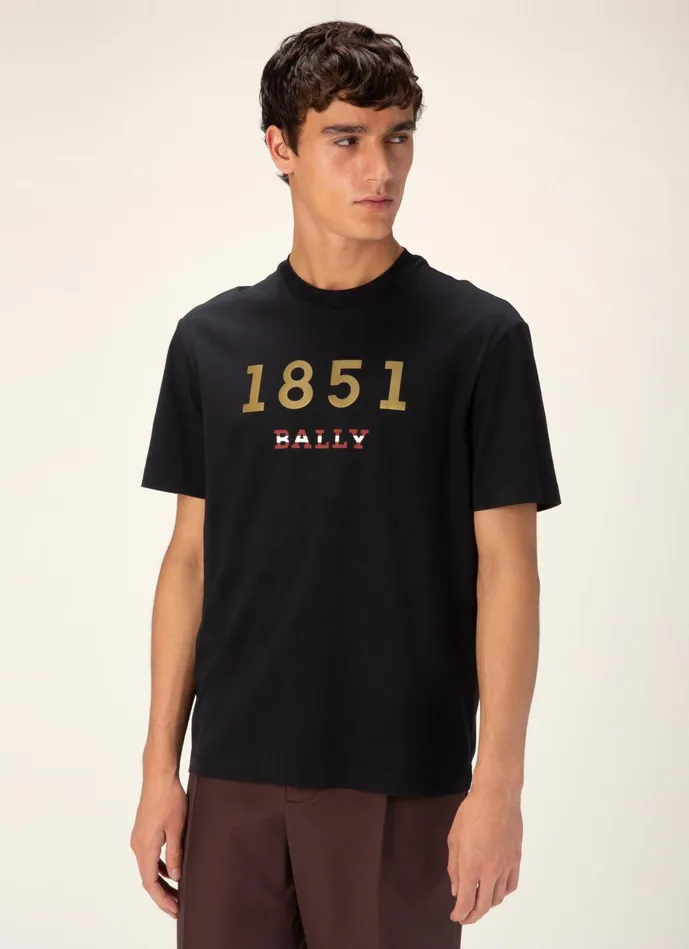 Men Bally Shirts And TShirts 1851 TShirt 8211 Cotton Top In Black