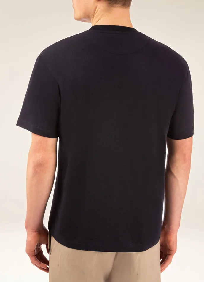 Men Bally Shirts And TShirts Logo TShirt 8211 Cotton Top In Navy