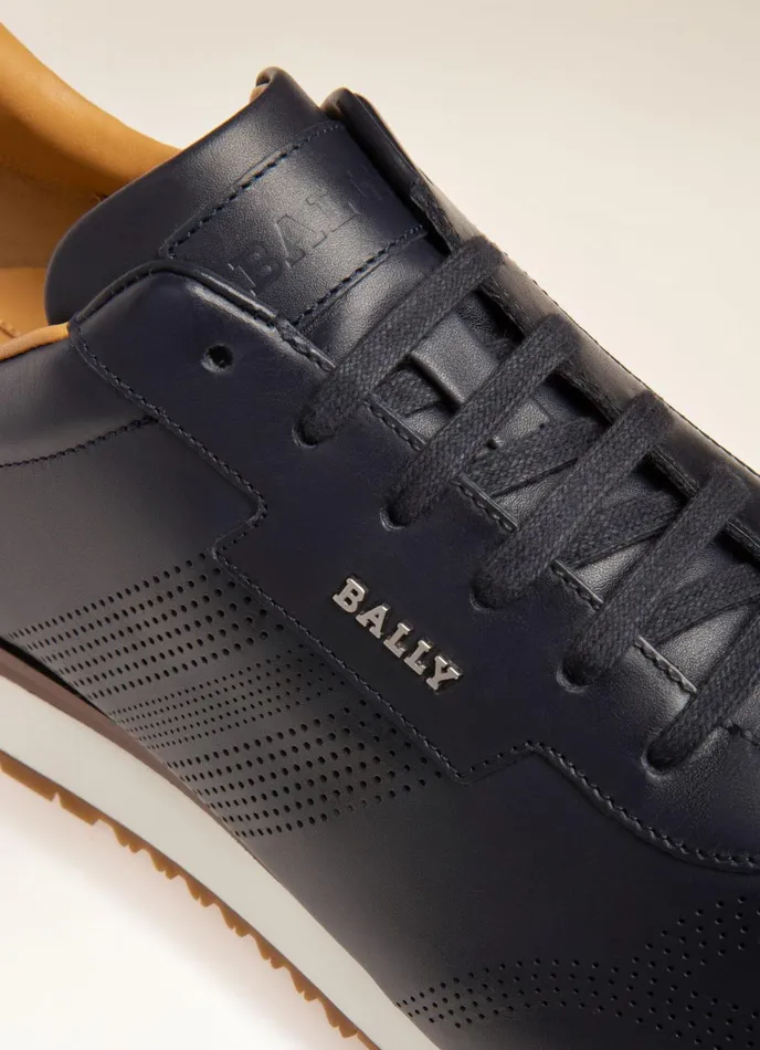 Men Bally Sneakers Asken 8211 Leather Sneakers In Navy