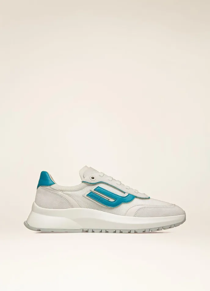Men Bally Sneakers Demmy 8211 Mesh and Leather Sneakers In White