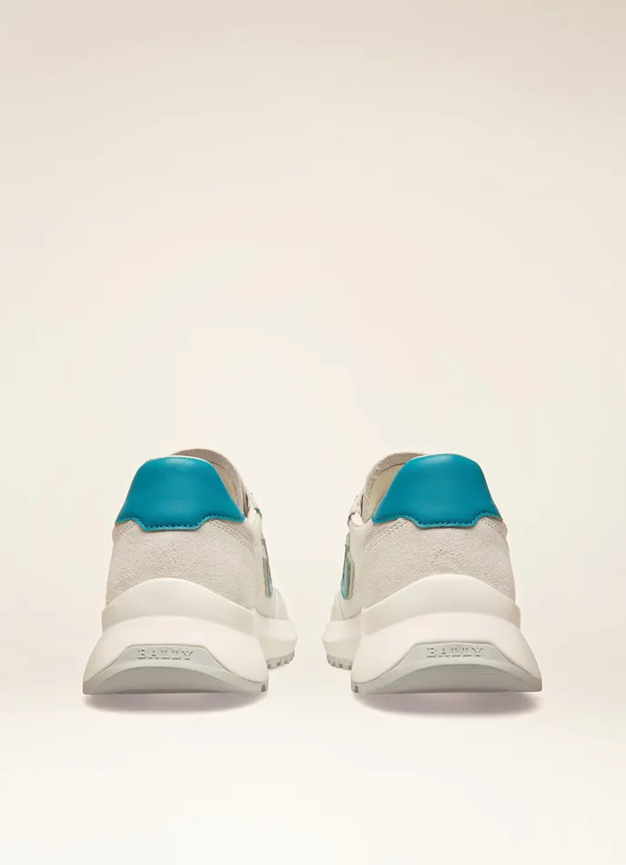 Men Bally Sneakers Demmy 8211 Mesh and Leather Sneakers In White