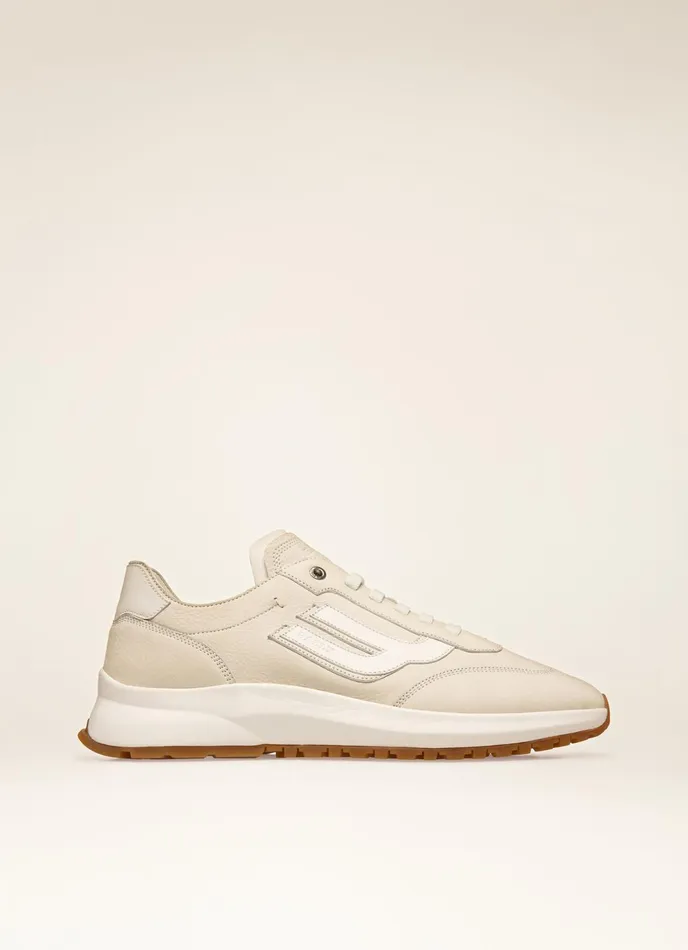 Men Bally Sneakers Demyl 8211 Leather Sneakers In Dusty White and White