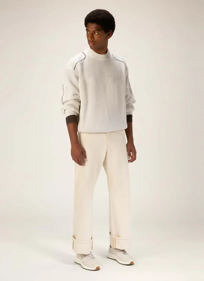 Men Bally Sneakers Demyl 8211 Leather Sneakers In Dusty White and White