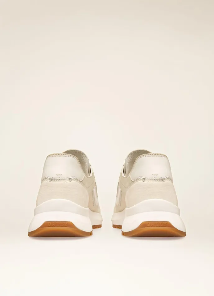 Men Bally Sneakers Demyl 8211 Leather Sneakers In Dusty White and White
