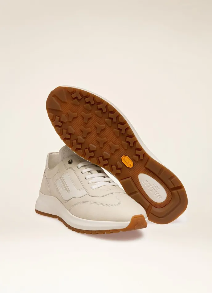 Men Bally Sneakers Demyl 8211 Leather Sneakers In Dusty White and White